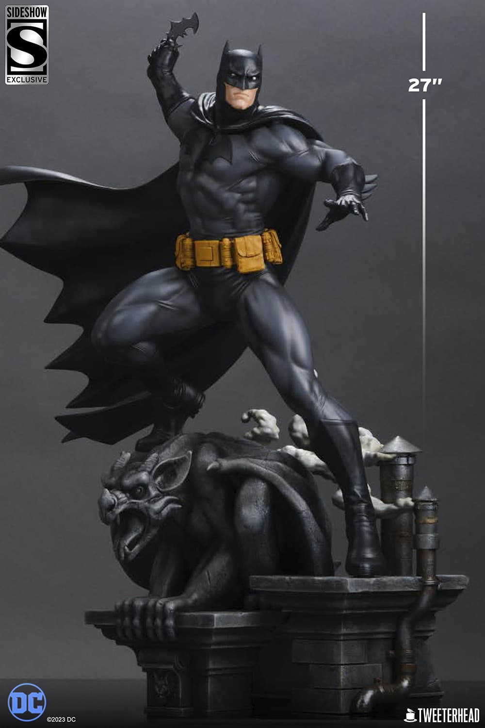 Tweeterhead Batman Statue Quarter Scale Maquette Black and Gray Edition Limited DC Collectible