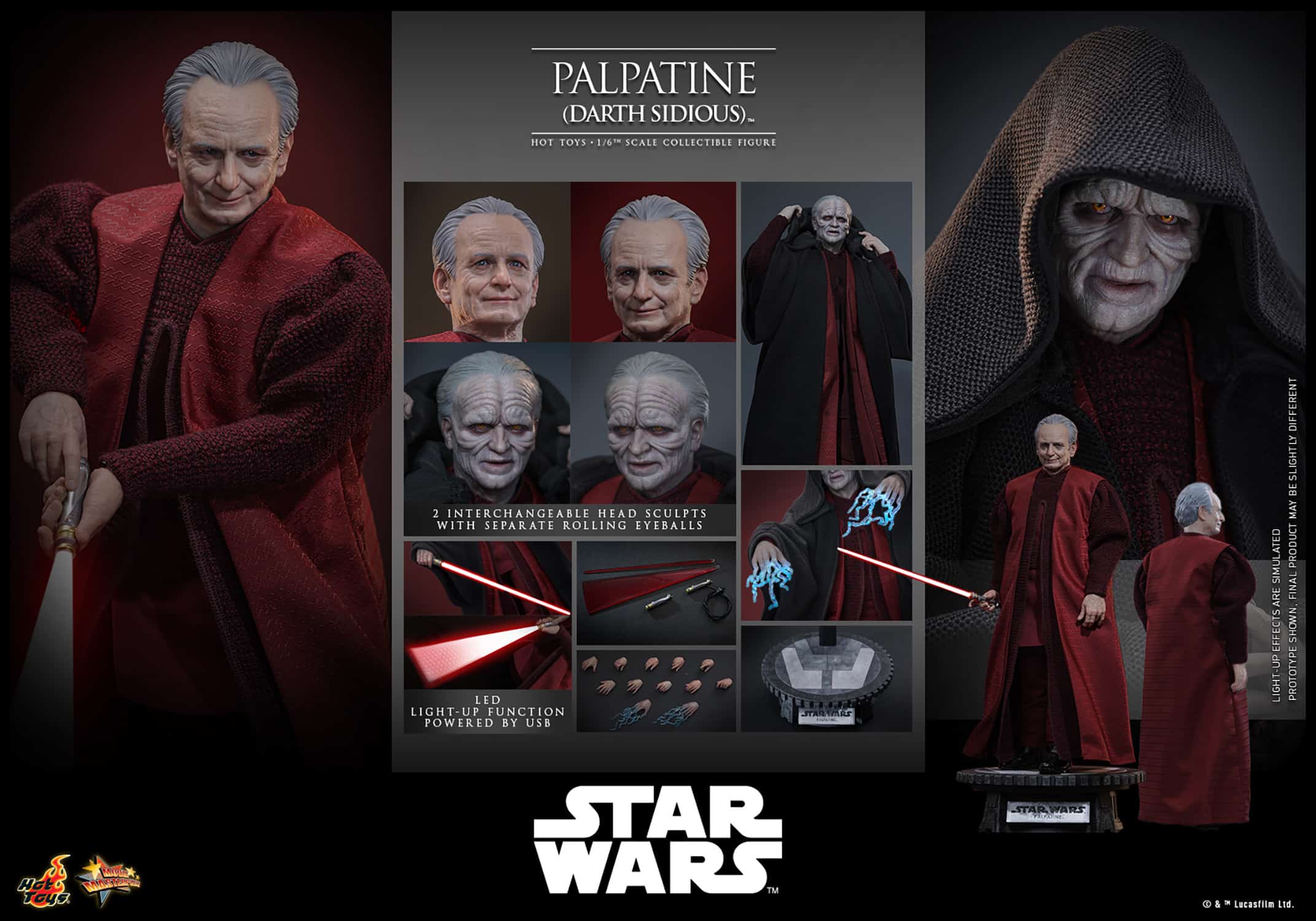 Palpatine Darth Sidious Sixth Scale Figure Limited Star Wars Collectible