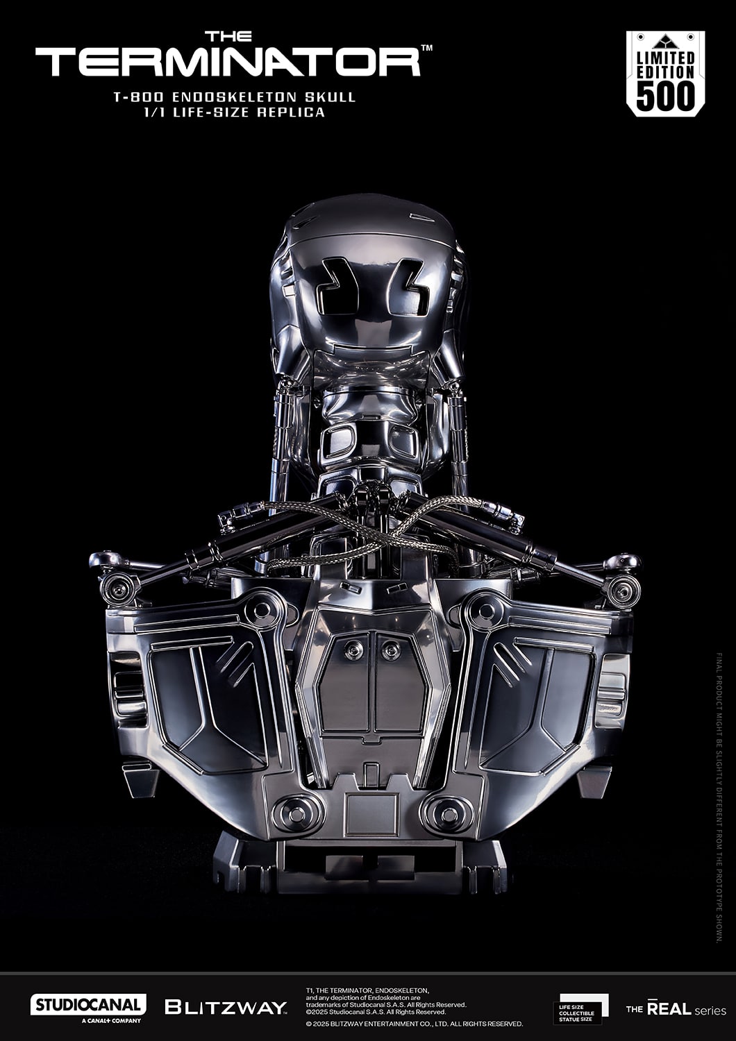T-800 Endoskeleton Skull Life-Size Replica Bust The Terminator Limited Collectible