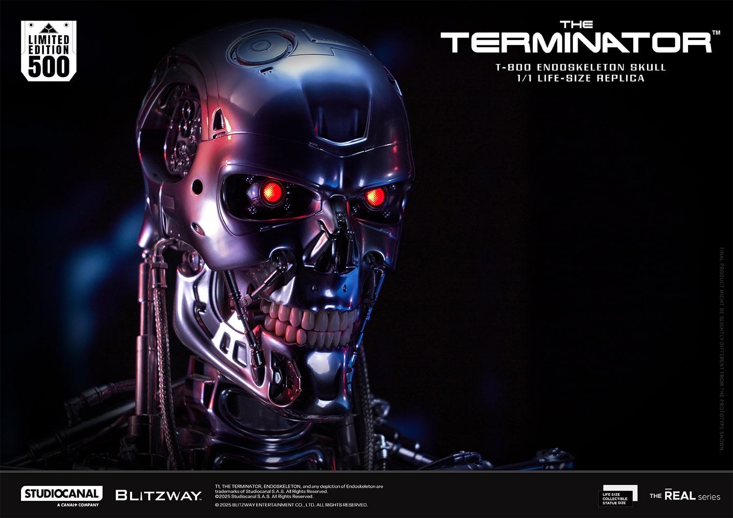 T-800 Endoskeleton Skull Life-Size Replica Bust The Terminator Limited Collectible