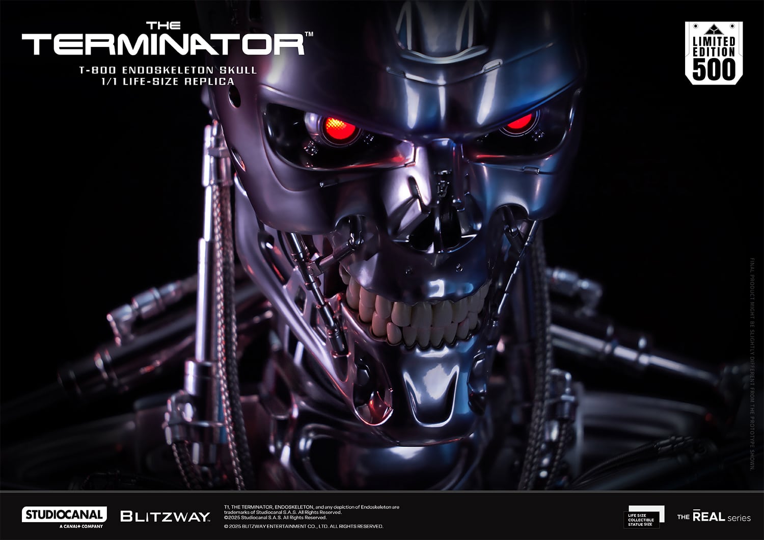T-800 Endoskeleton Skull Life-Size Replica Bust The Terminator Limited Collectible