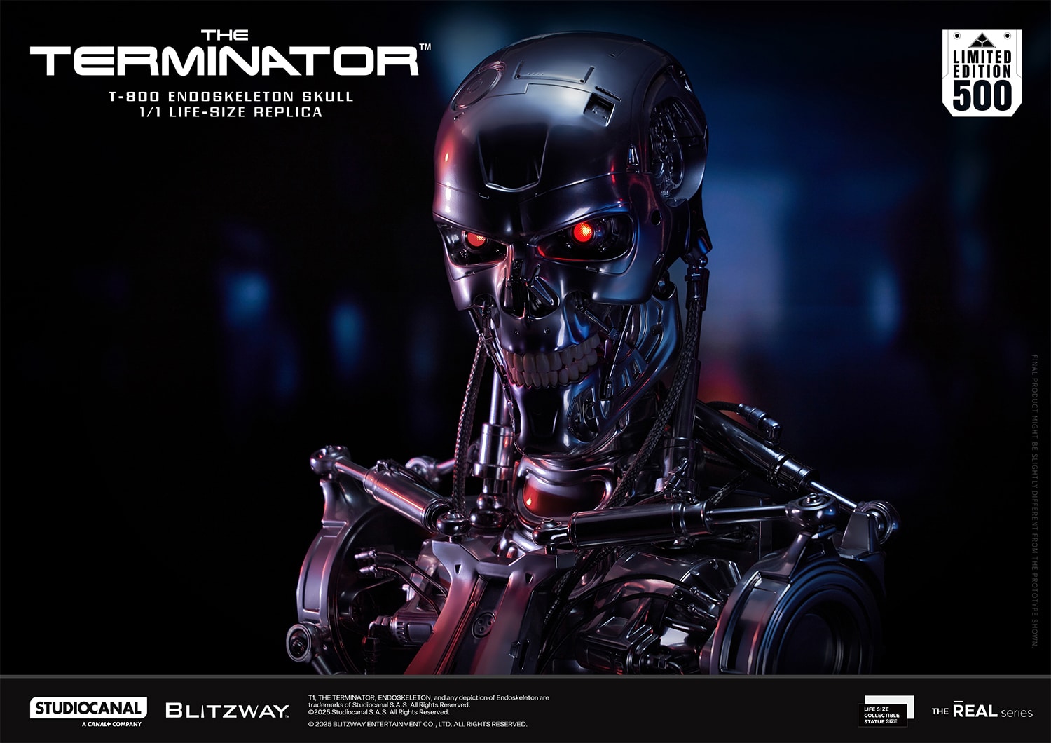T-800 Endoskeleton Skull Life-Size Replica Bust The Terminator Limited Collectible