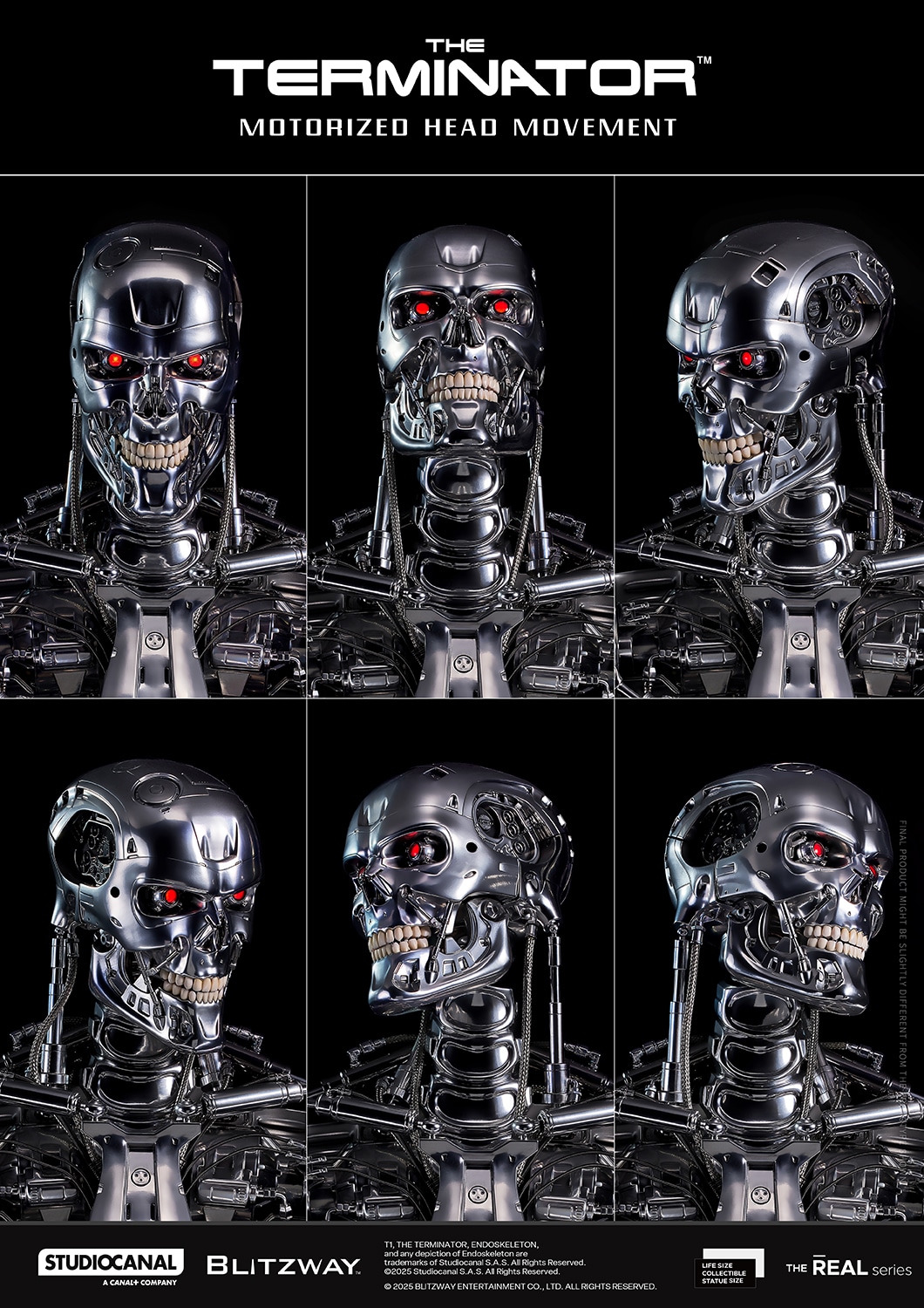T-800 Endoskeleton Skull Life-Size Replica Bust The Terminator Limited Collectible