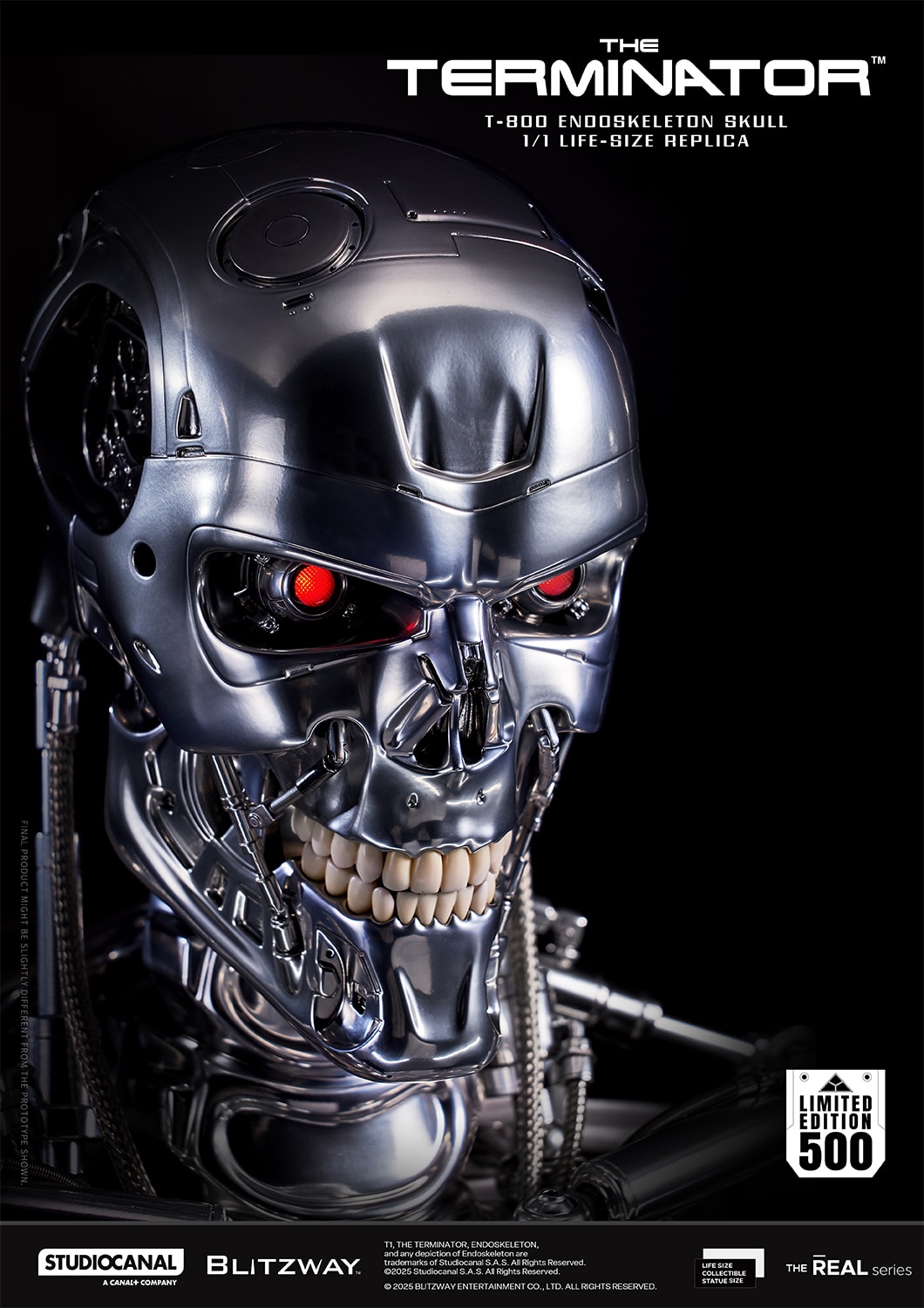 T-800 Endoskeleton Skull Life-Size Replica Bust The Terminator Limited Collectible