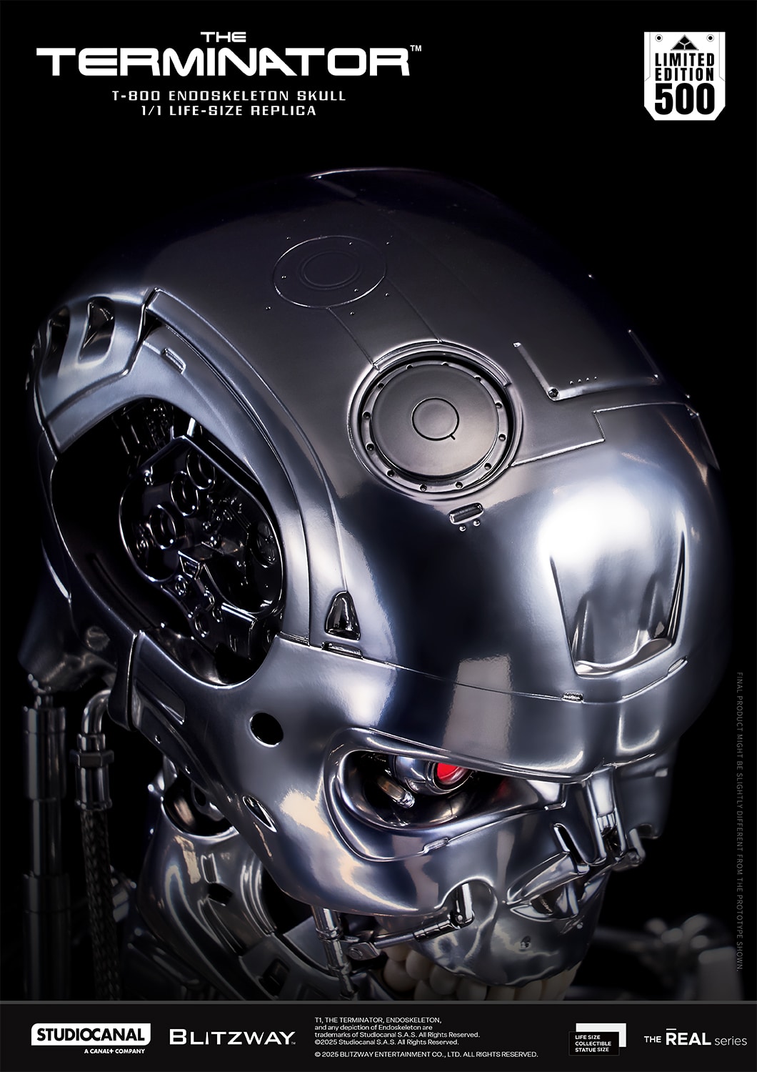 T-800 Endoskeleton Skull Life-Size Replica Bust The Terminator Limited Collectible