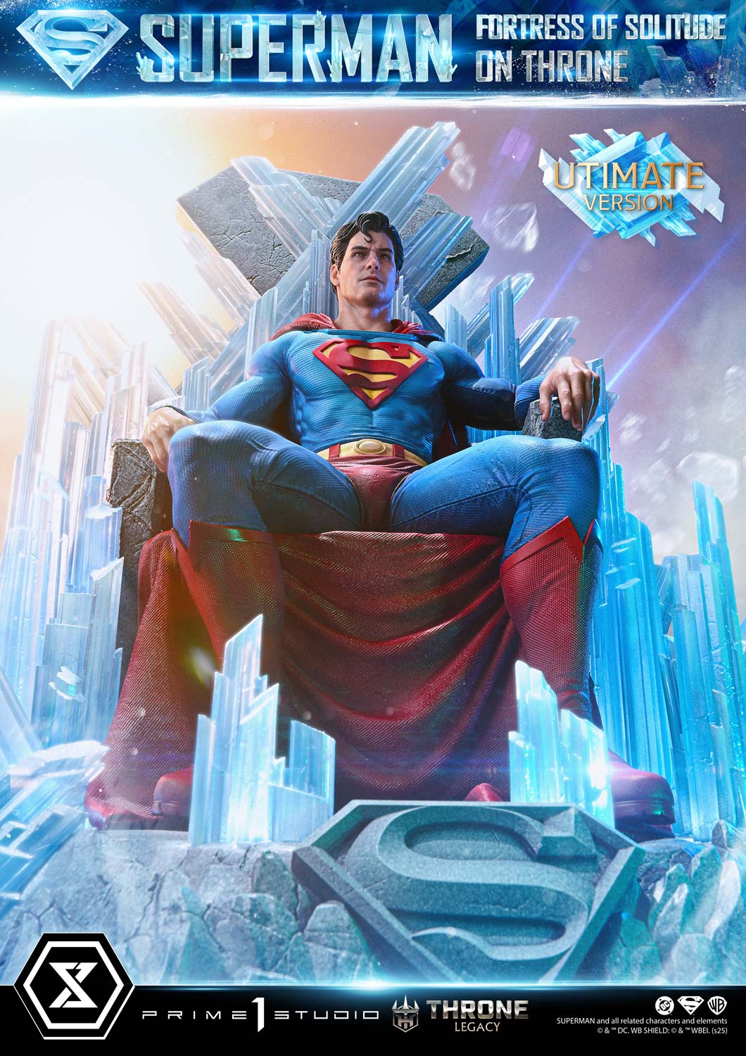 Superman Fortress Of Solitude On Throne Statue DC Legacy Limited Collectible