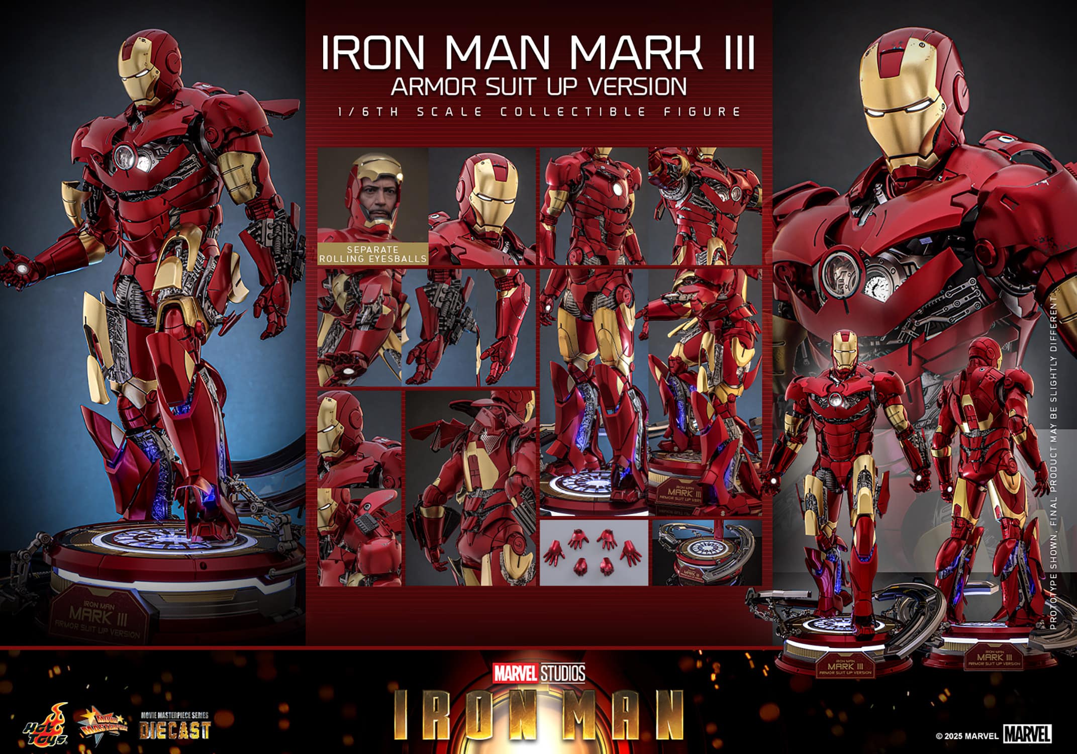 Iron Man Mark III Armor Suit Up Version Sixth Scale Figure Marvel Limited Collectible