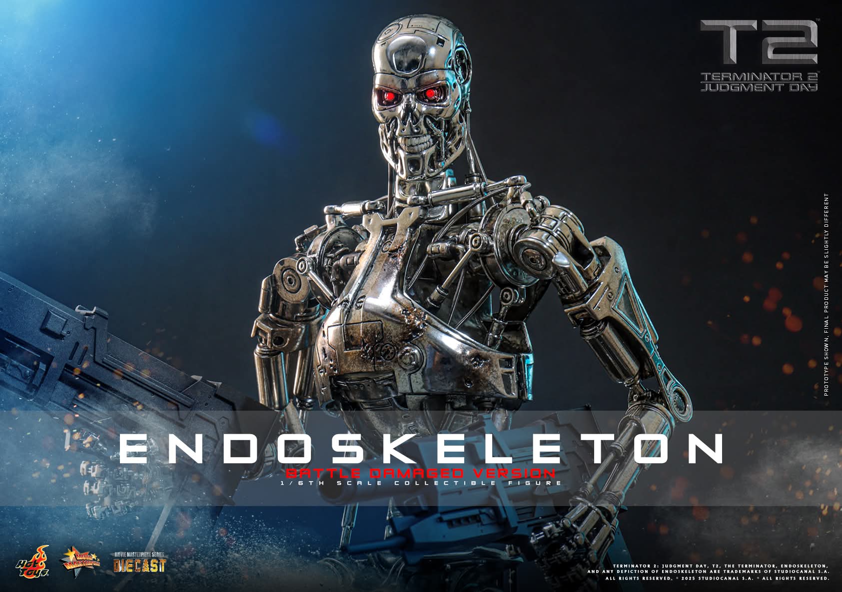 T-800 Endoskeleton Battle-Damaged Sixth Scale Figure The Terminator Limited Collectible