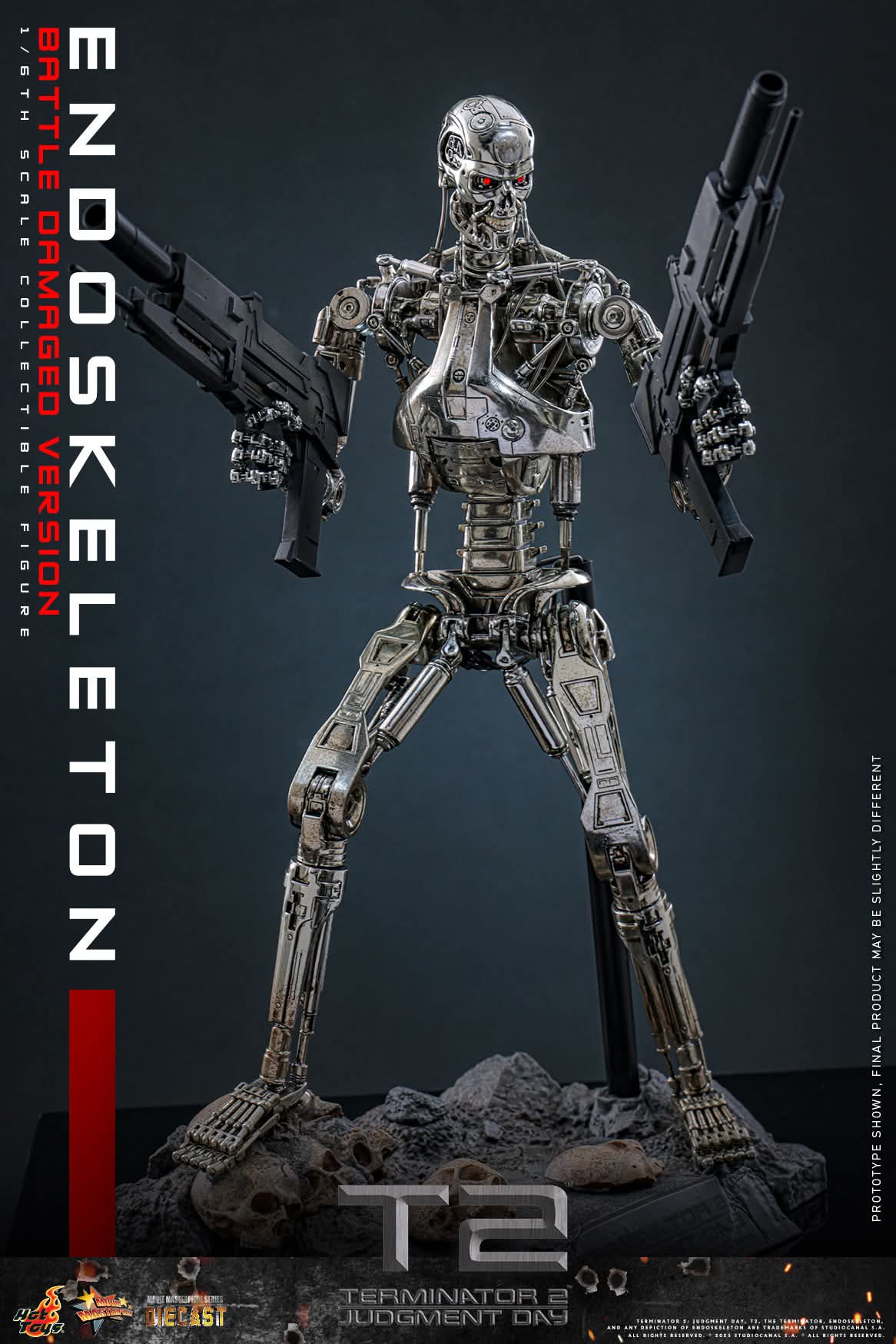 T-800 Endoskeleton Battle-Damaged Sixth Scale Figure The Terminator Limited Collectible