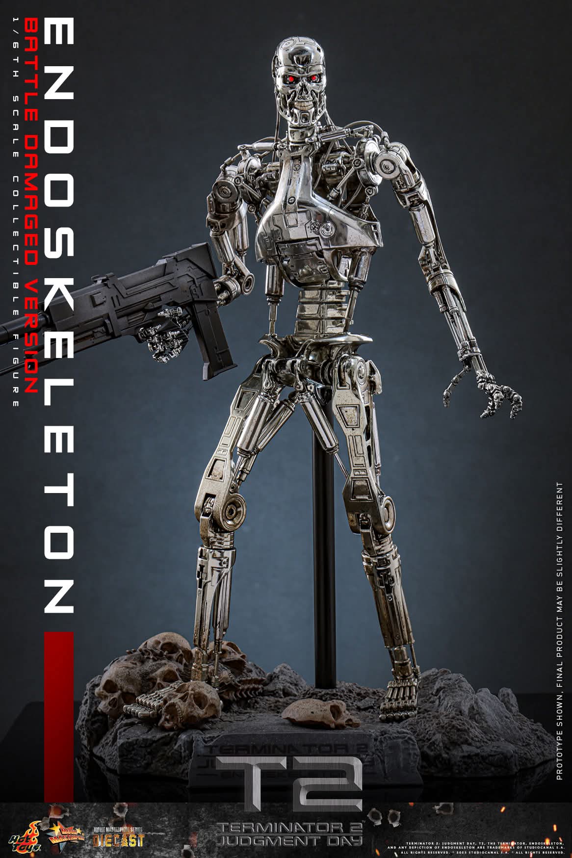 T-800 Endoskeleton Battle-Damaged Sixth Scale Figure The Terminator Limited Collectible