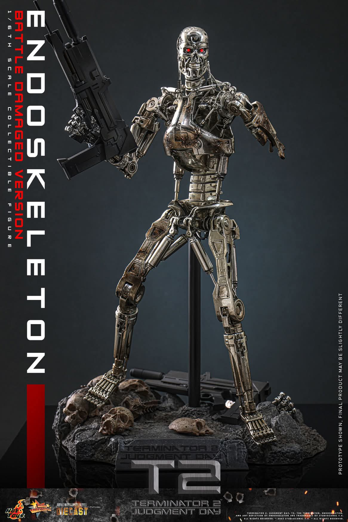 T-800 Endoskeleton Battle-Damaged Sixth Scale Figure The Terminator Limited Collectible