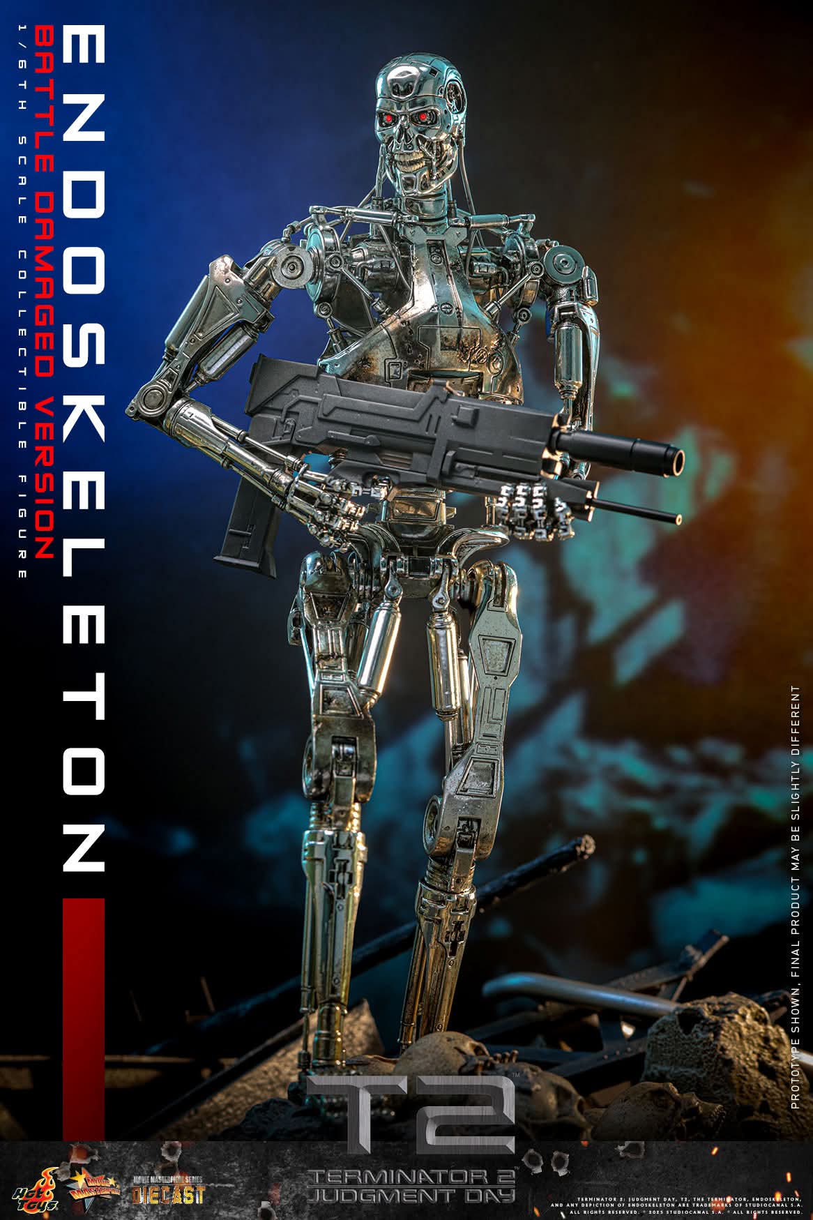 T-800 Endoskeleton Battle-Damaged Sixth Scale Figure The Terminator Limited Collectible