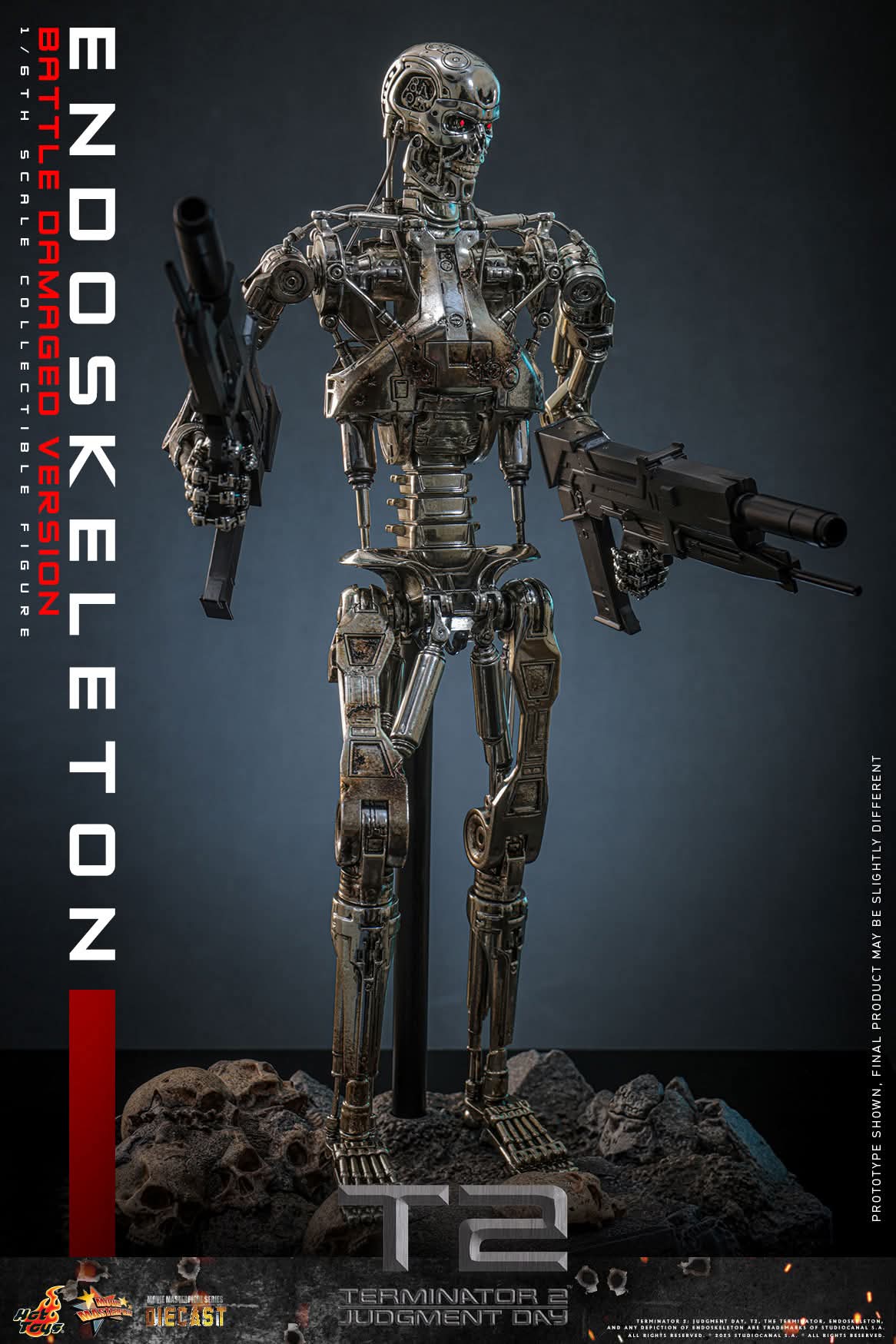T-800 Endoskeleton Battle-Damaged Sixth Scale Figure The Terminator Limited Collectible