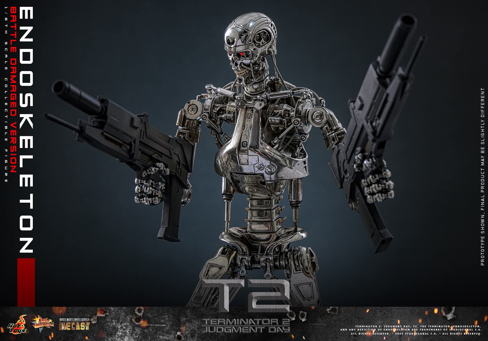 T-800 Endoskeleton Battle-Damaged Sixth Scale Figure The Terminator Limited Collectible