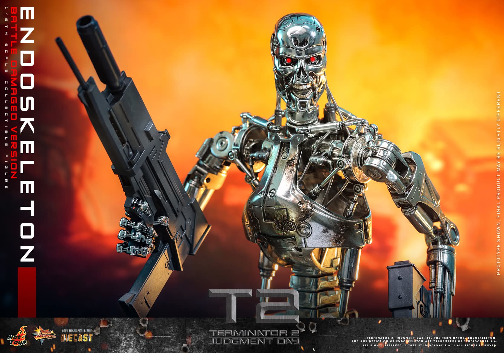 T-800 Endoskeleton Battle-Damaged Sixth Scale Figure The Terminator Limited Collectible