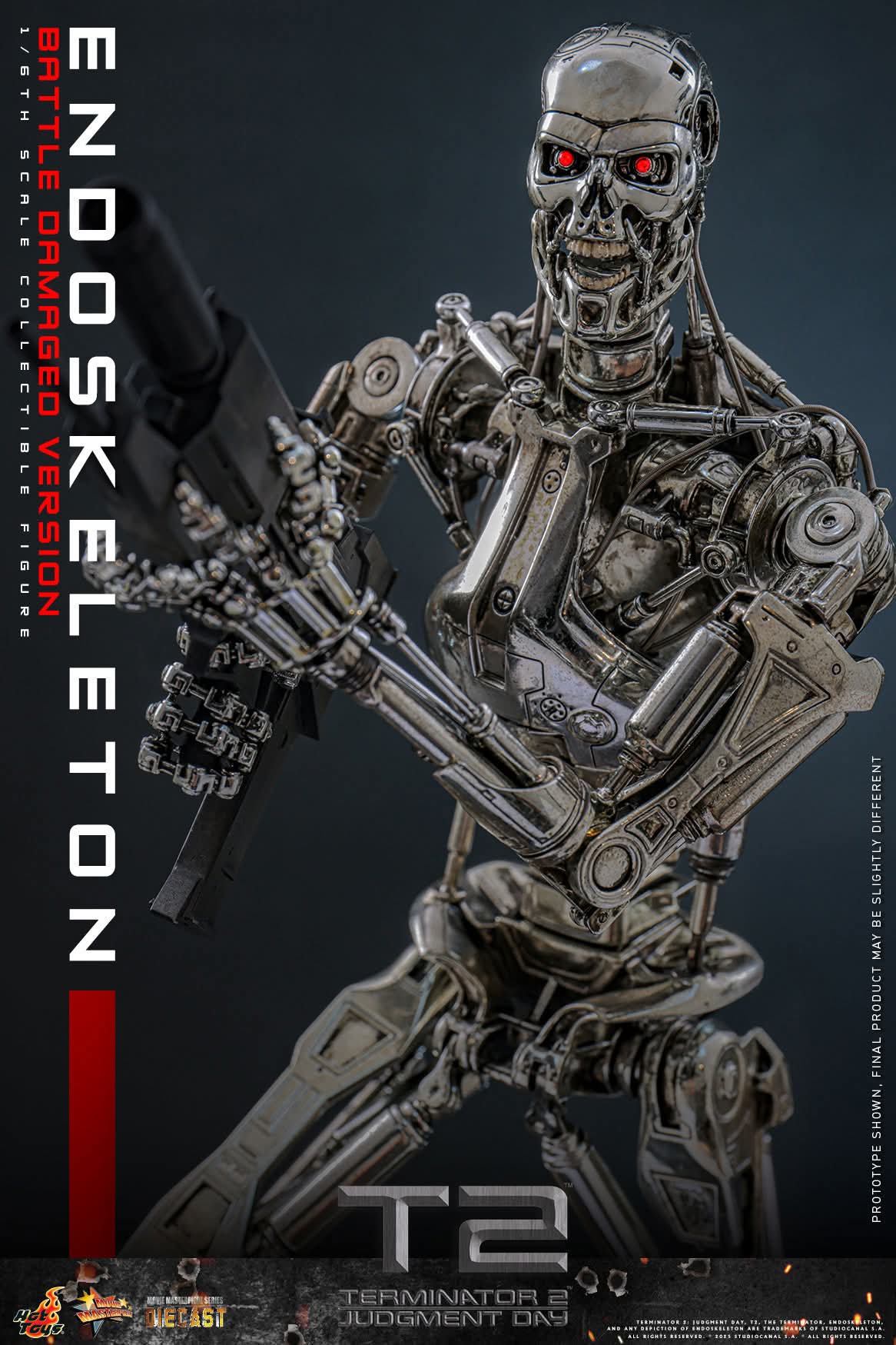 T-800 Endoskeleton Battle-Damaged Sixth Scale Figure The Terminator Limited Collectible