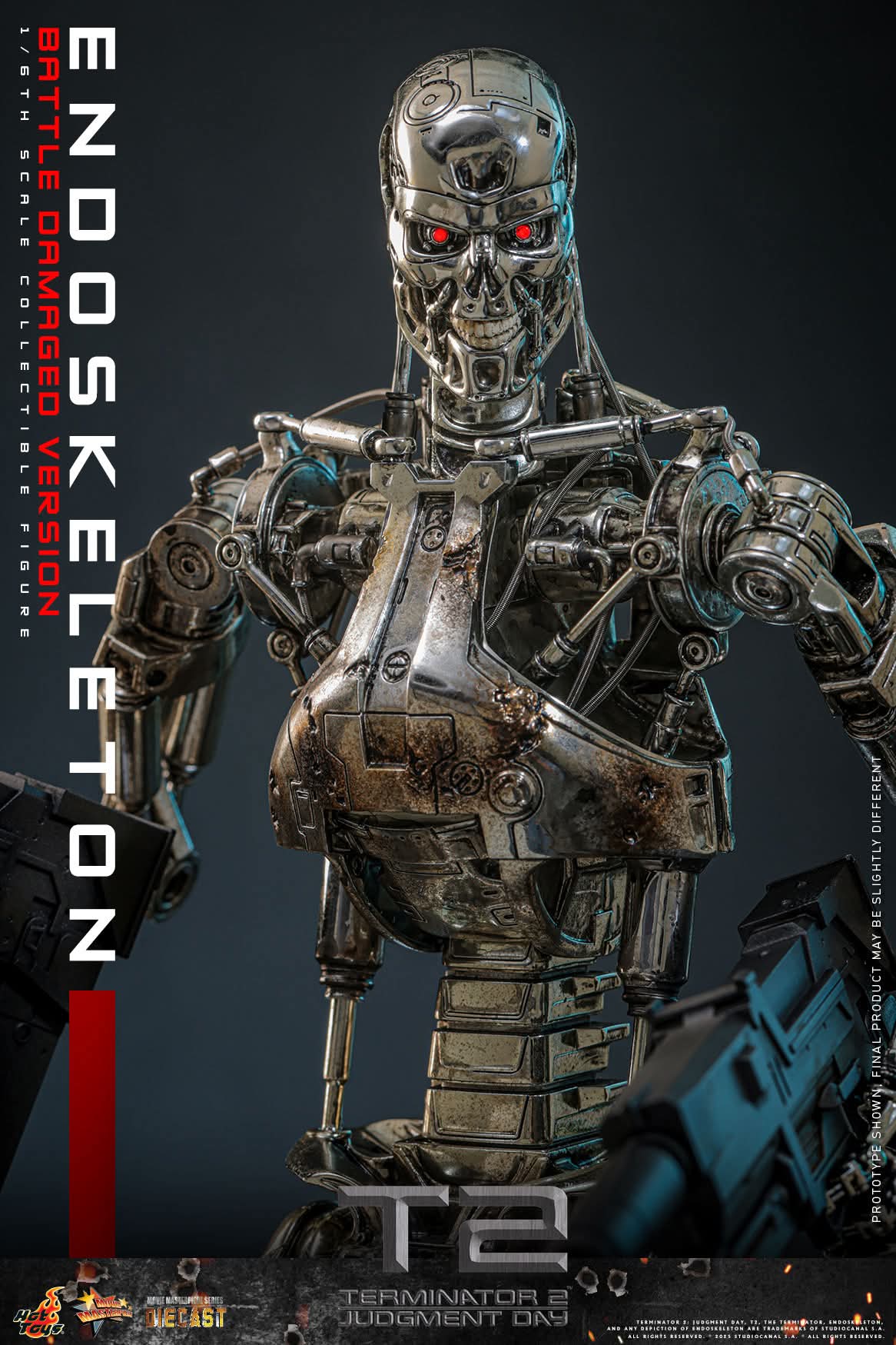 T-800 Endoskeleton Battle-Damaged Sixth Scale Figure The Terminator Limited Collectible