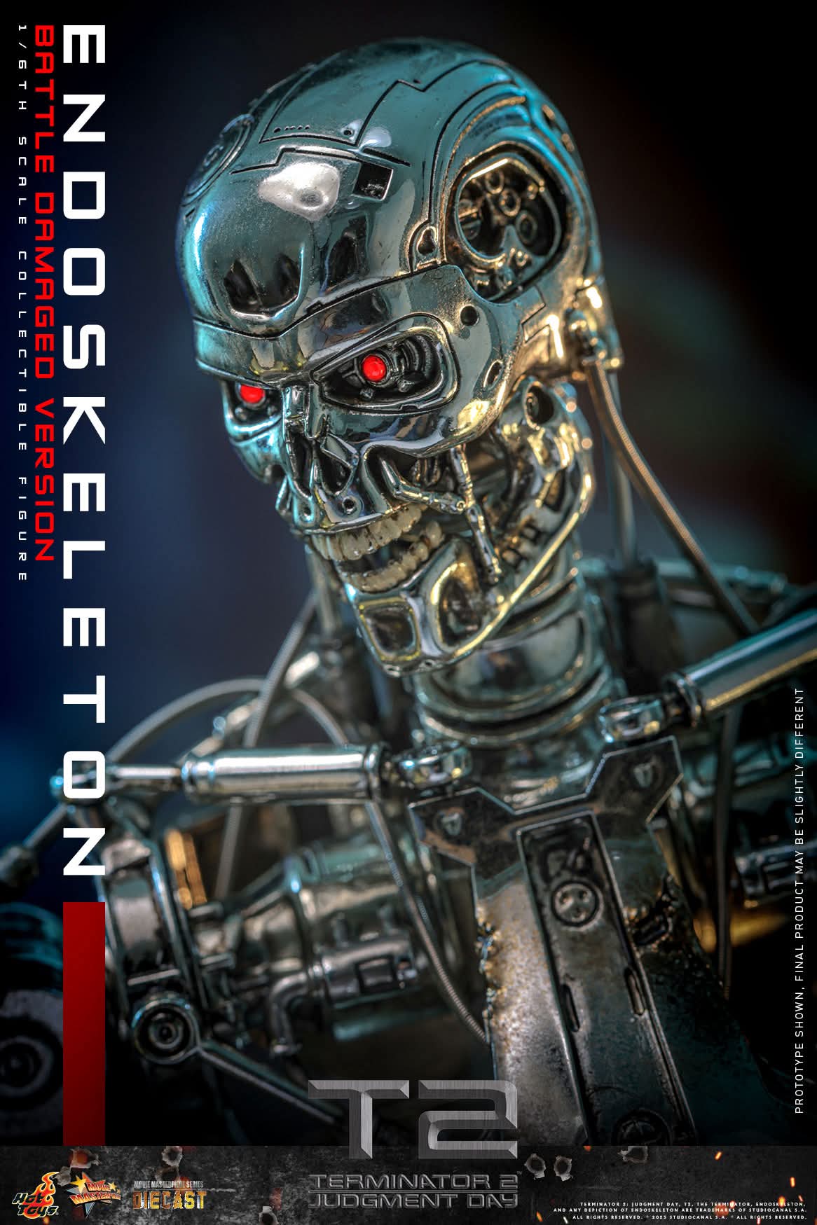 T-800 Endoskeleton Battle-Damaged Sixth Scale Figure The Terminator Limited Collectible