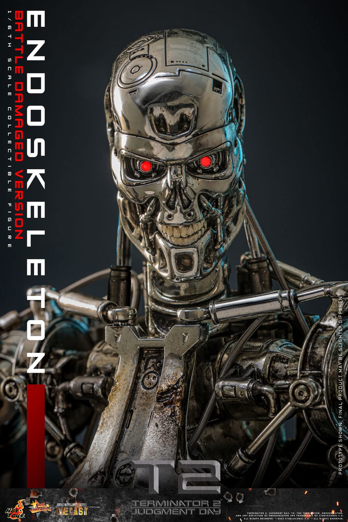 T-800 Endoskeleton Battle-Damaged Sixth Scale Figure The Terminator Limited Collectible