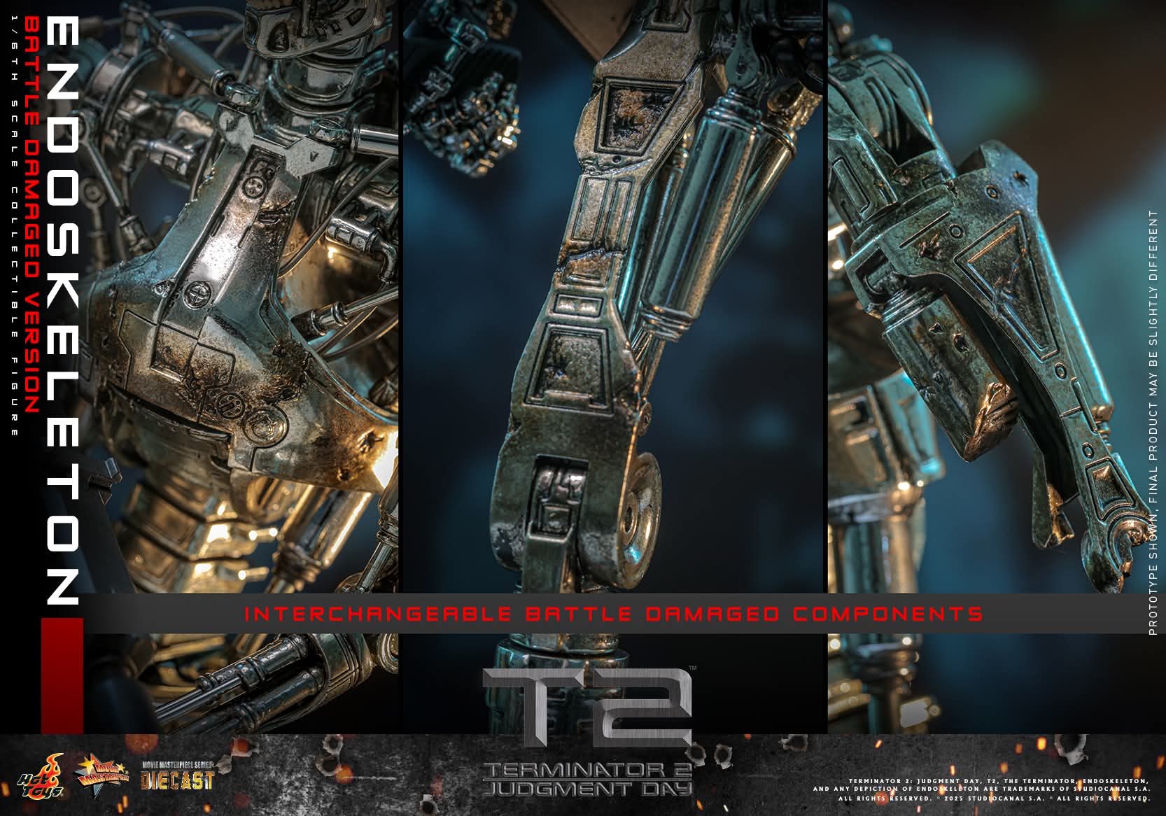 T-800 Endoskeleton Battle-Damaged Sixth Scale Figure The Terminator Limited Collectible