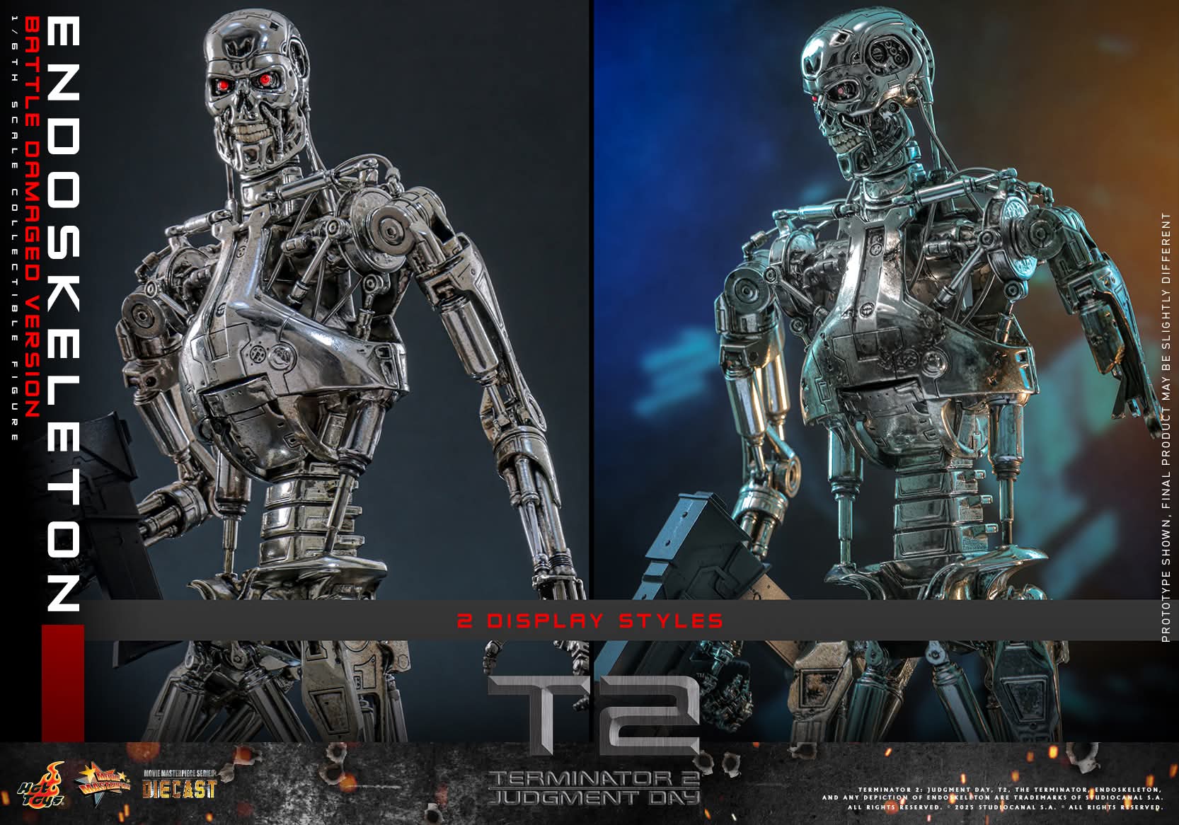T-800 Endoskeleton Battle-Damaged Sixth Scale Figure The Terminator Limited Collectible