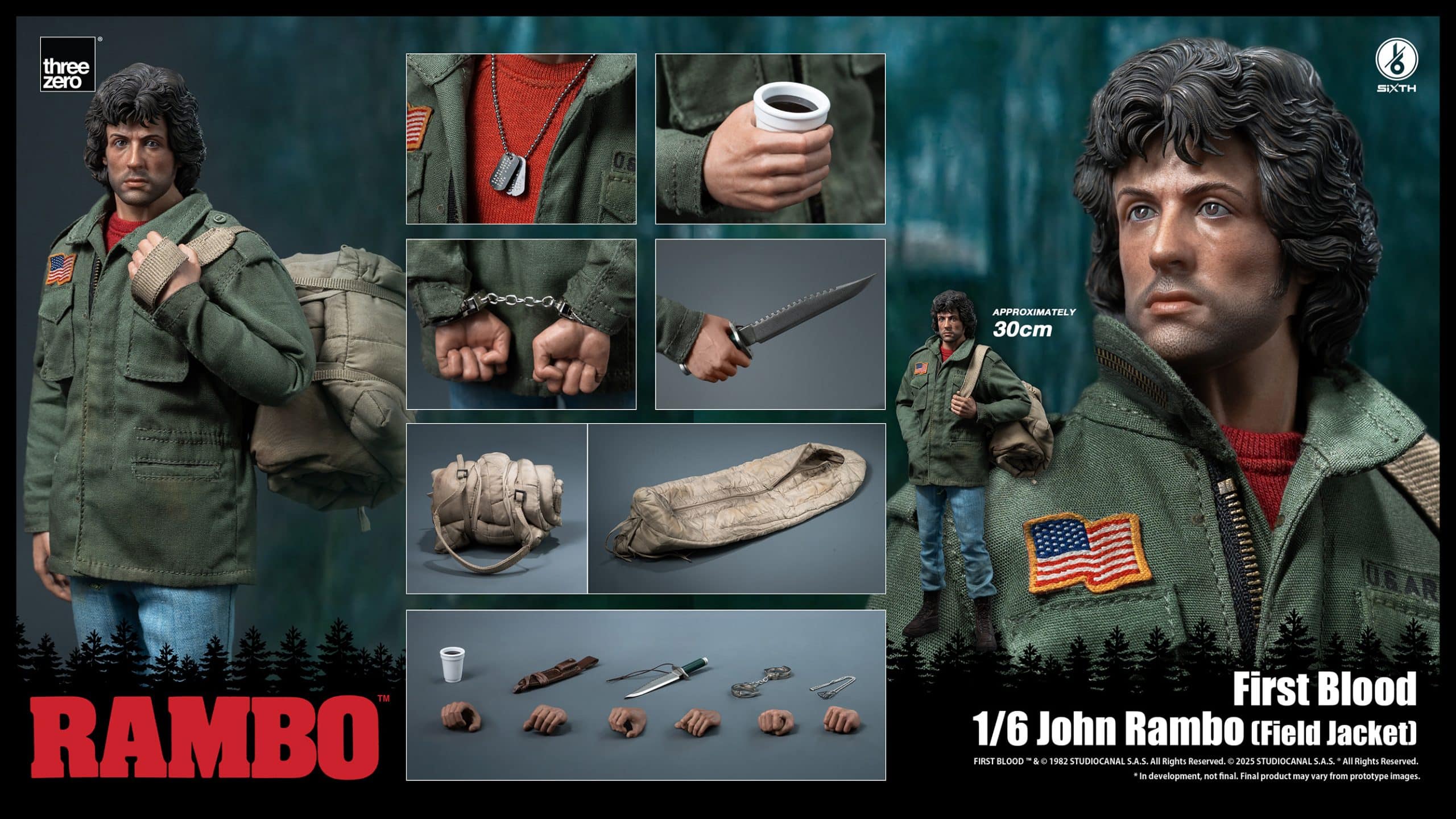 John Rambo Sixth Scale Figure Field Jacket Variant First Blood Limited Collectible