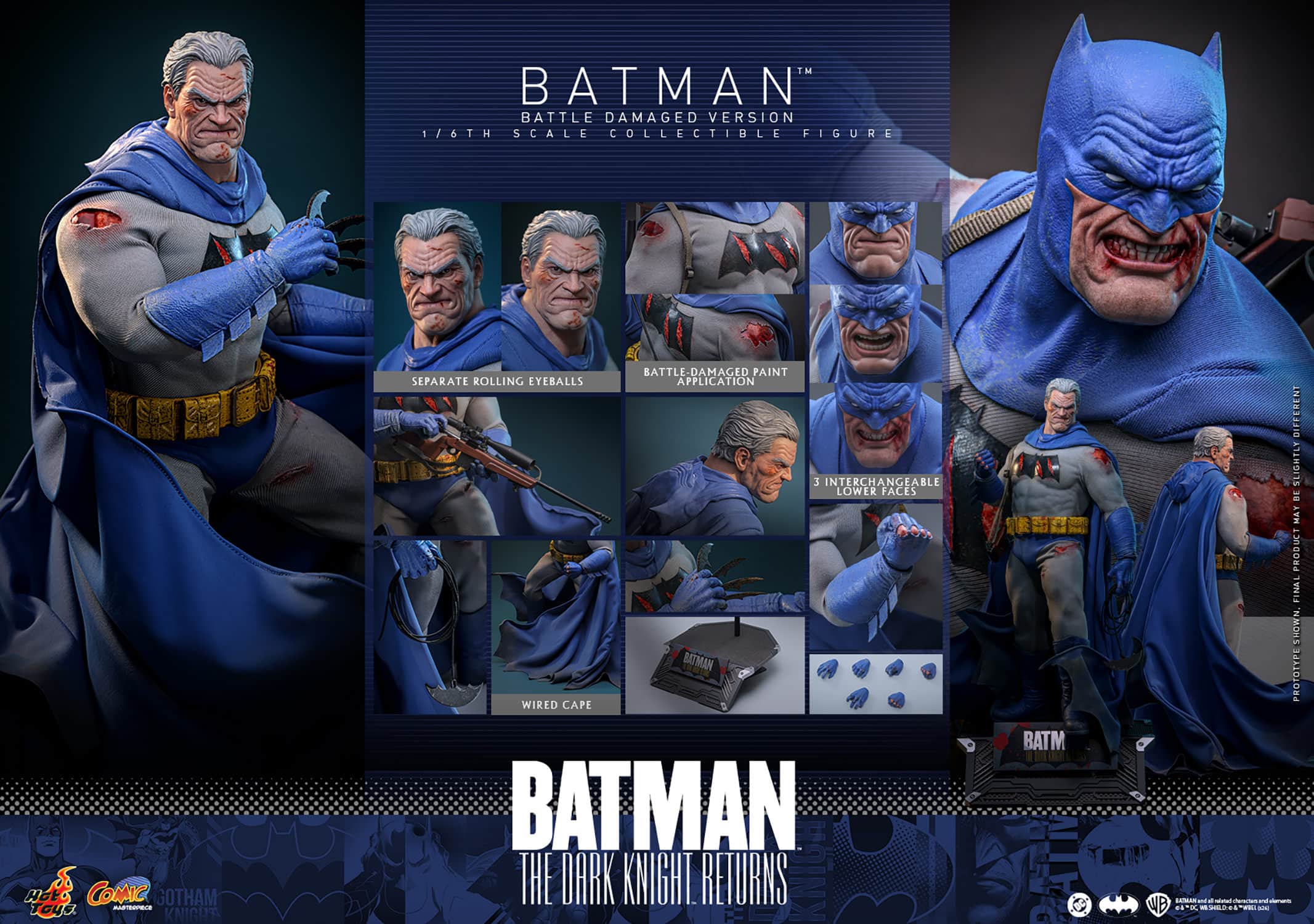 Batman: The Dark Knight Returns Battle Damaged Sixth Scale Figure DC Limited Collectible