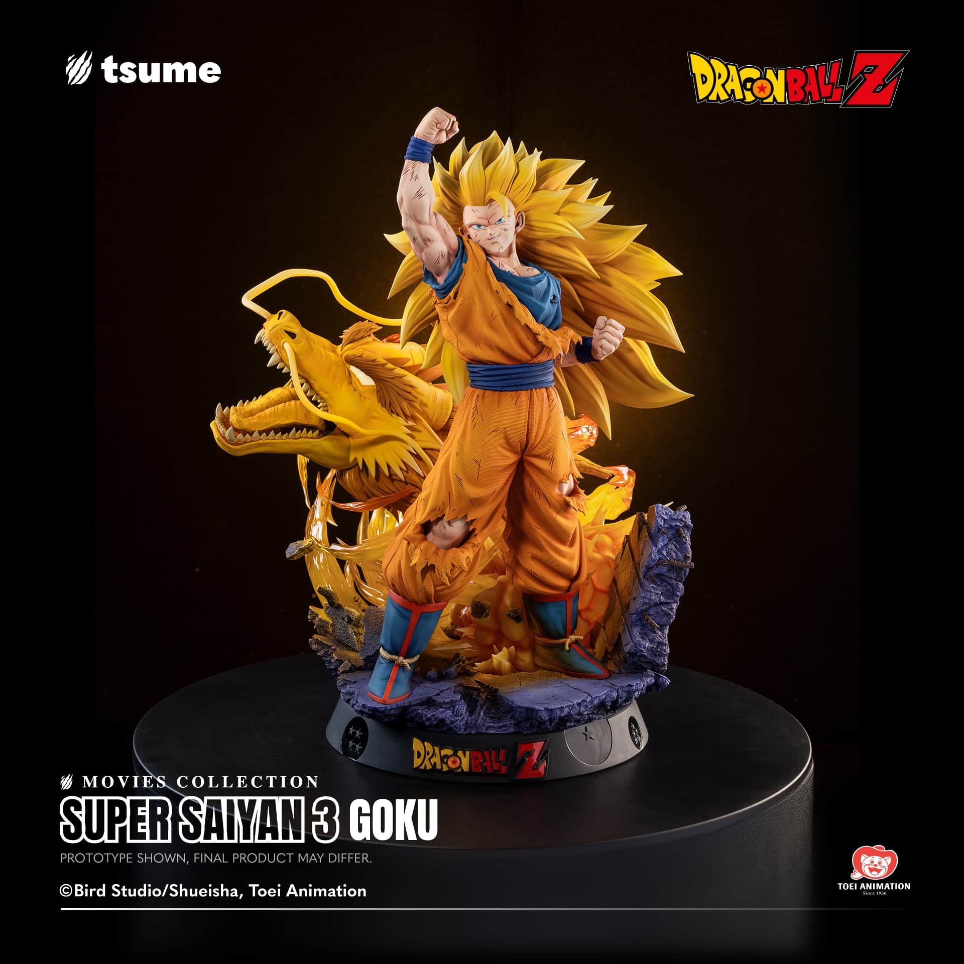 Super Saiyan 3 Goku Statue Dragon Fist Attack Version Dragon Ball Z: Wrath of the Dragon Movies Collection
