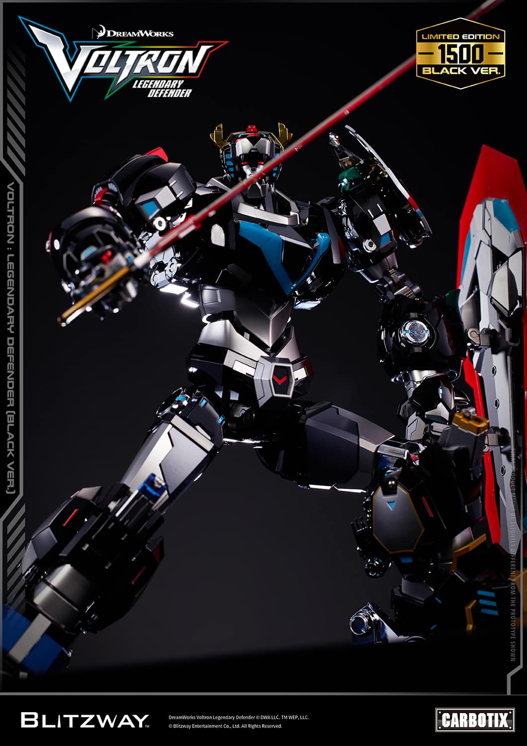 Voltron: Legendary Defender Black Version Carbotix Premium Figure 10th Anniversary Special Edition Collectible