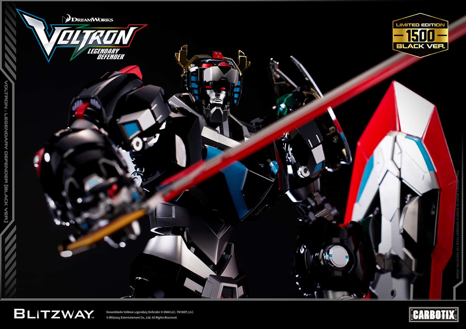 Voltron: Legendary Defender Black Version Carbotix Premium Figure 10th Anniversary Special Edition Collectible