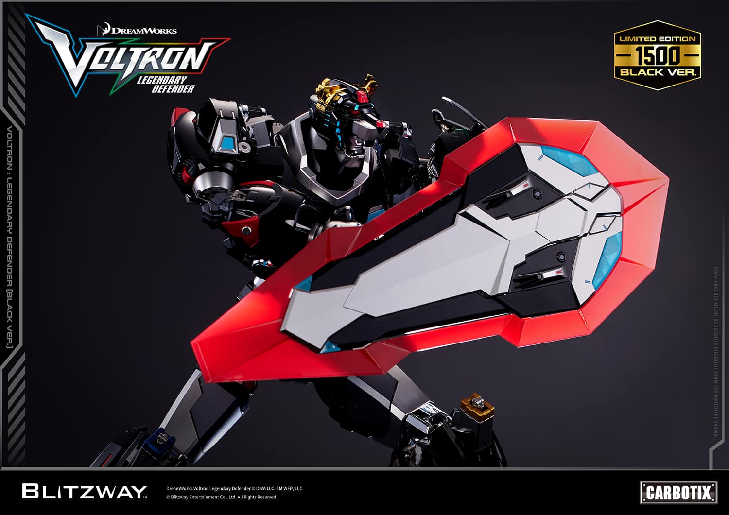 Voltron: Legendary Defender Black Version Carbotix Premium Figure 10th Anniversary Special Edition Collectible