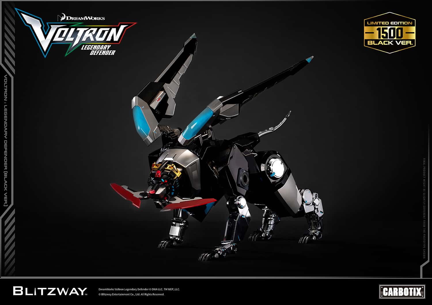 Voltron: Legendary Defender Black Version Carbotix Premium Figure 10th Anniversary Special Edition Collectible