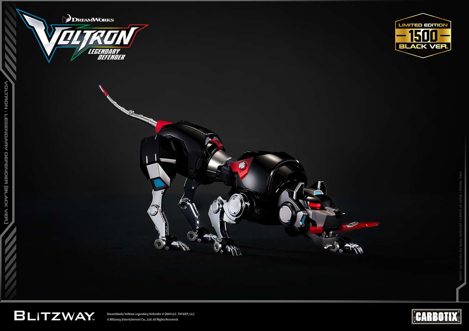 Voltron: Legendary Defender Black Version Carbotix Premium Figure 10th Anniversary Special Edition Collectible