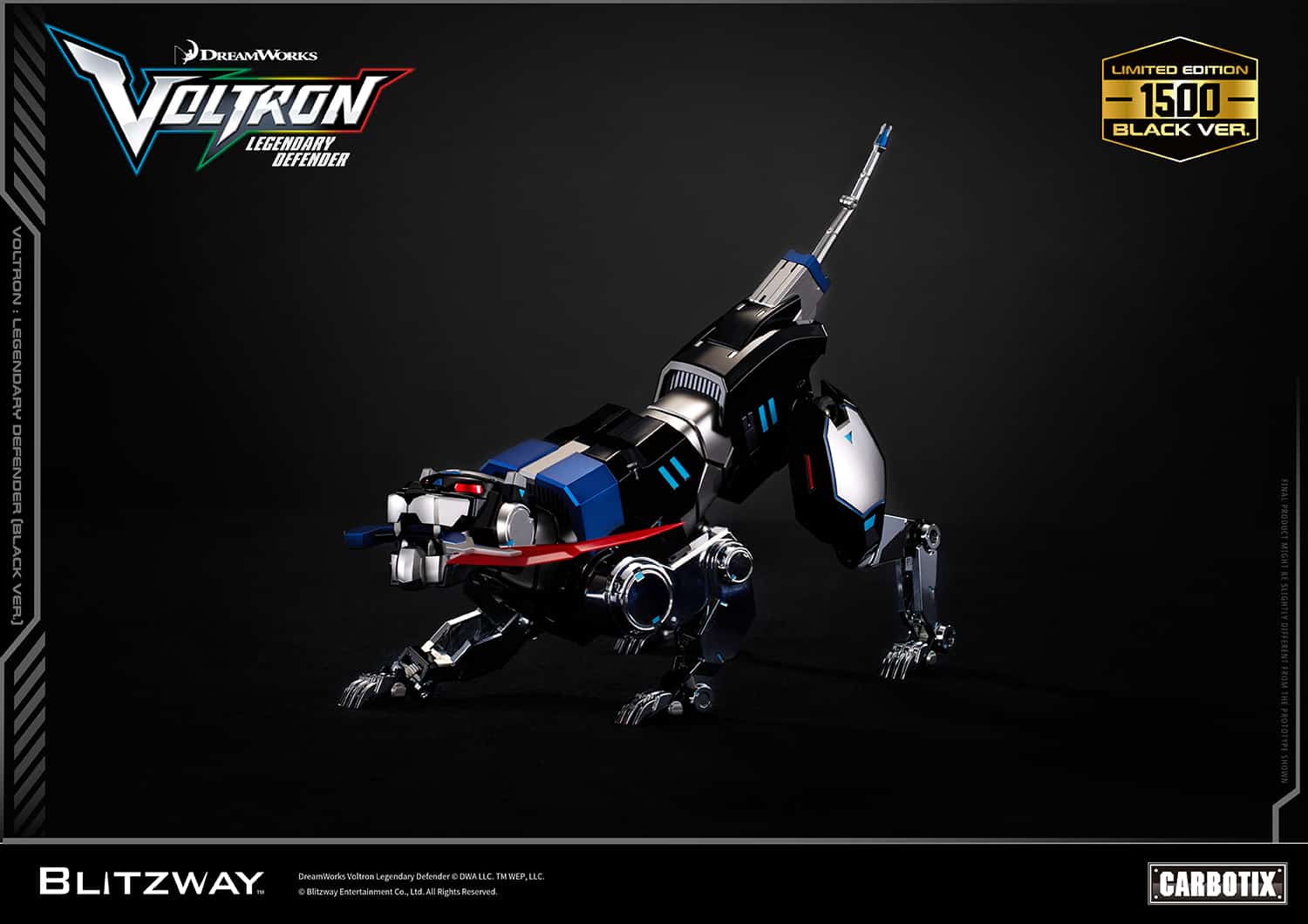 Voltron: Legendary Defender Black Version Carbotix Premium Figure 10th Anniversary Special Edition Collectible