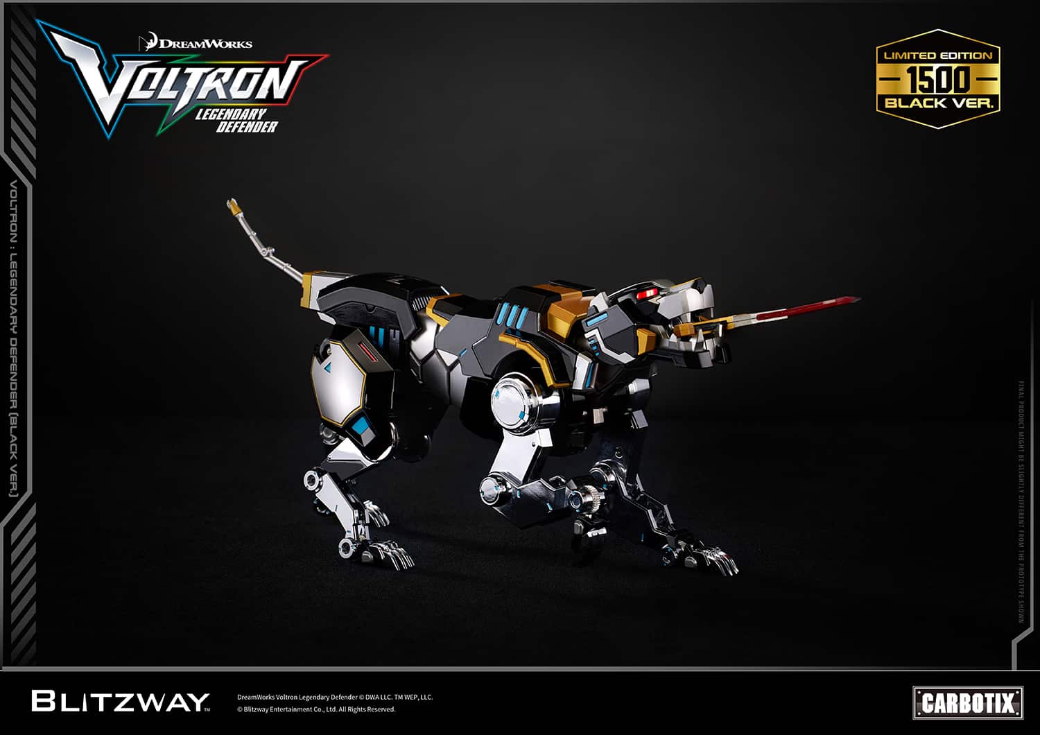 Voltron: Legendary Defender Black Version Carbotix Premium Figure 10th Anniversary Special Edition Collectible