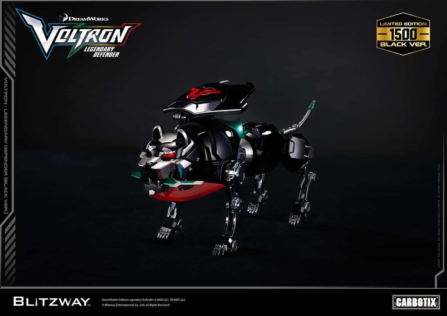 Voltron: Legendary Defender Black Version Carbotix Premium Figure 10th Anniversary Special Edition Collectible
