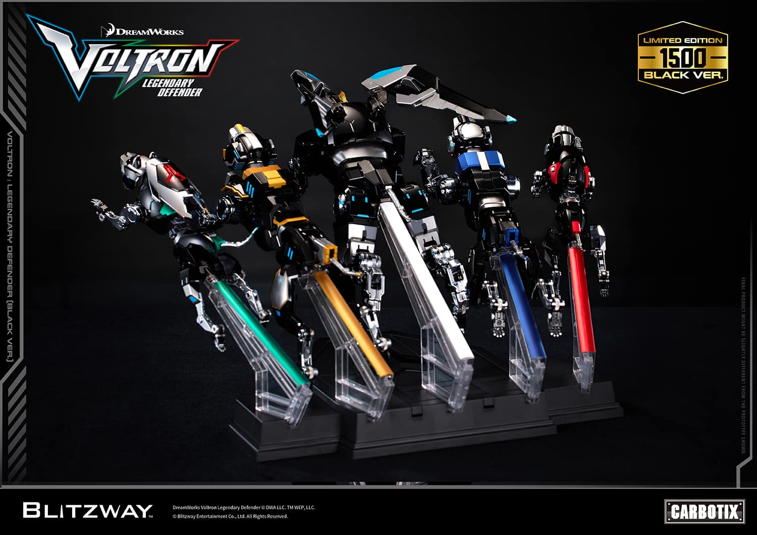 Voltron: Legendary Defender Black Version Carbotix Premium Figure 10th Anniversary Special Edition Collectible