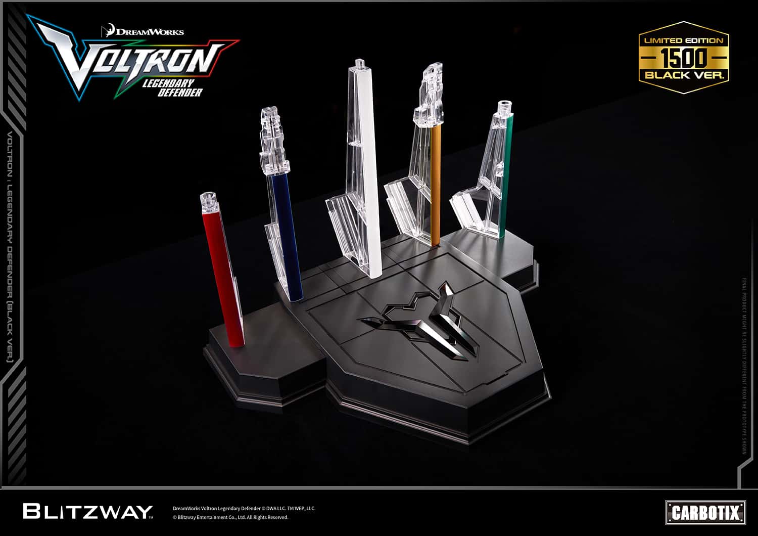 Voltron: Legendary Defender Black Version Carbotix Premium Figure 10th Anniversary Special Edition Collectible