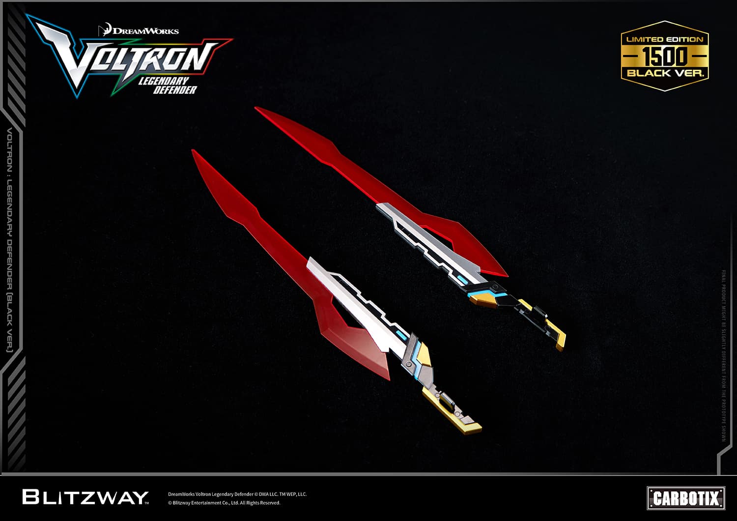 Voltron: Legendary Defender Black Version Carbotix Premium Figure 10th Anniversary Special Edition Collectible