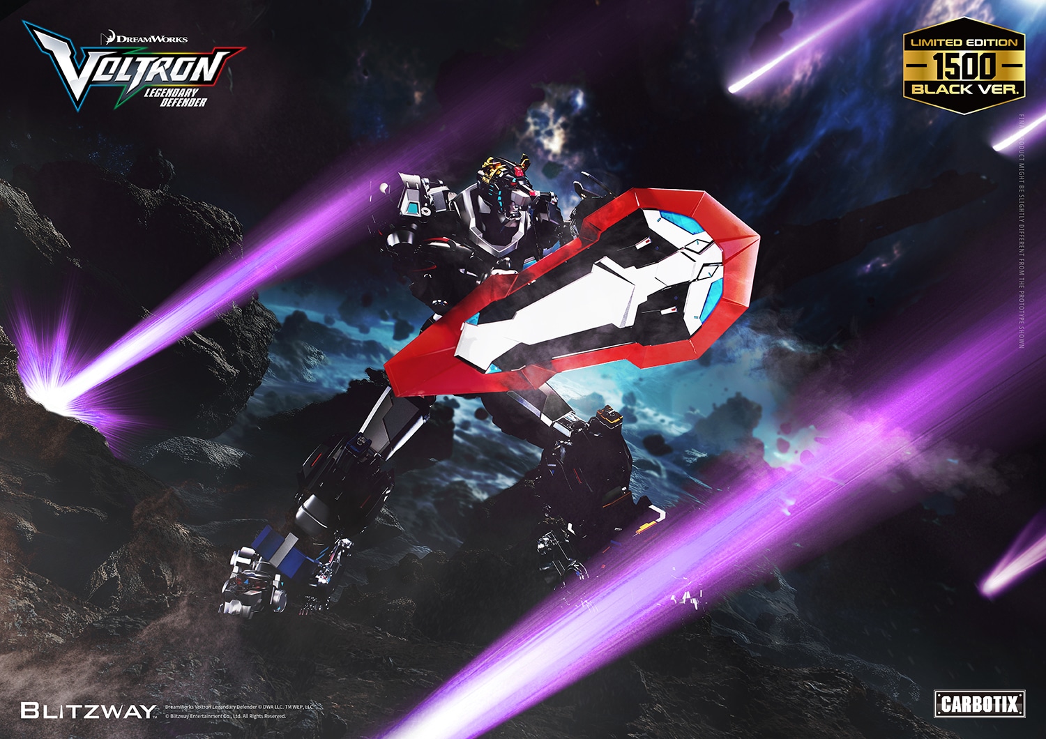 Voltron: Legendary Defender Black Version Carbotix Premium Figure 10th Anniversary Special Edition Collectible