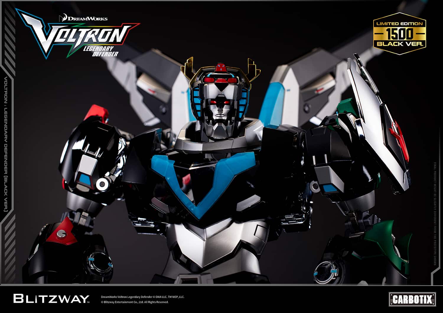 Voltron: Legendary Defender Black Version Carbotix Premium Figure 10th Anniversary Special Edition Collectible