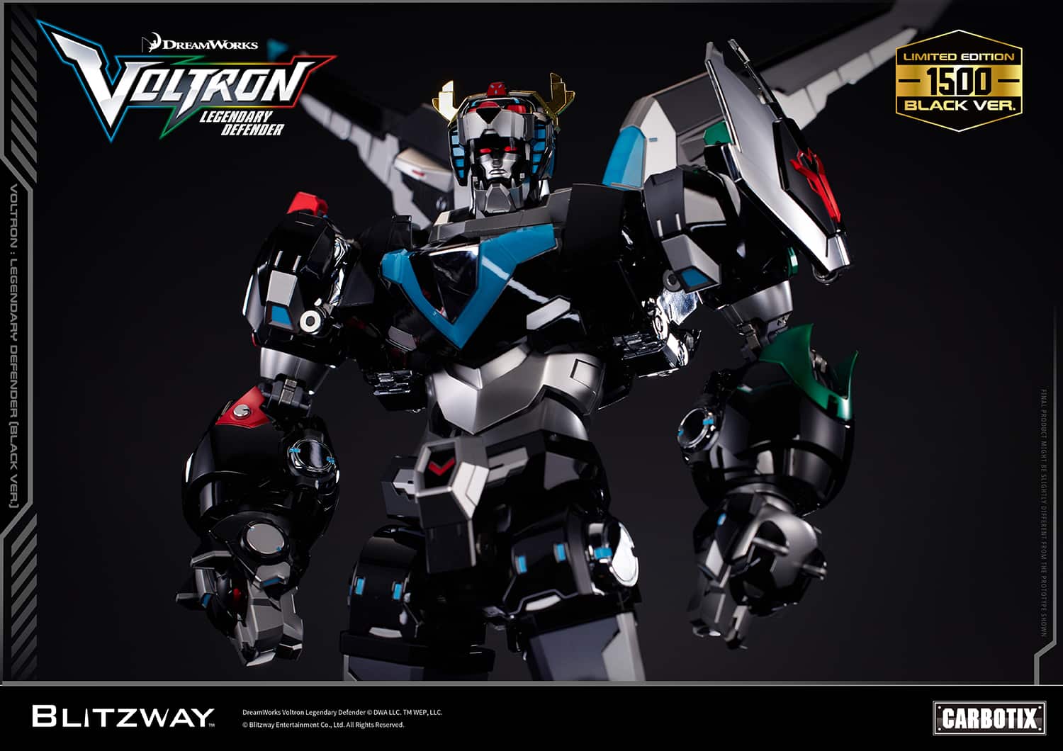 Voltron: Legendary Defender Black Version Carbotix Premium Figure 10th Anniversary Special Edition Collectible